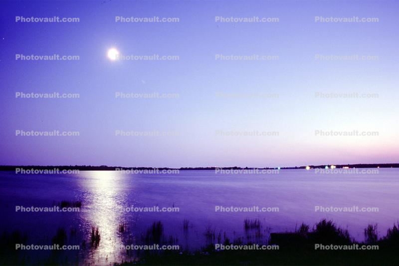 Moon Glow over Lake Michigan, Washington Island, Green Bay, water