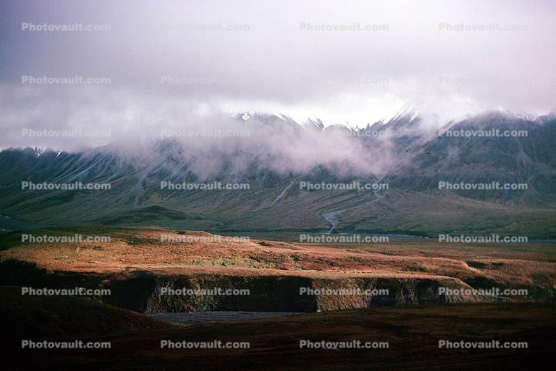 Barren Mountain Range, clouds, 1950s