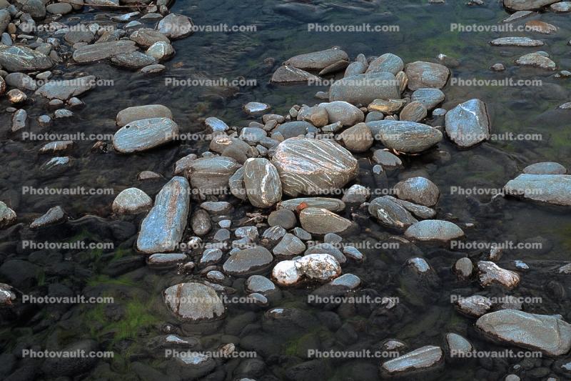 calm, river, water, rocks