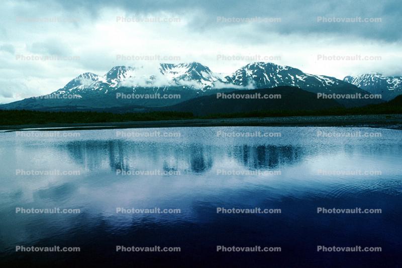 Mountains, water, reflection, Kenai Fjords National Park