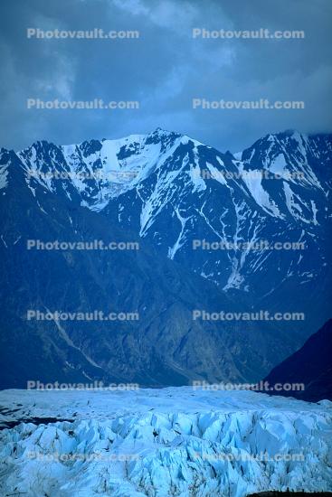glacier, mountains