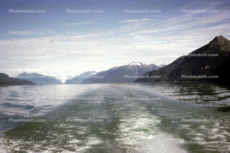 wake, ocean, Mountain Range, Glacier Bay