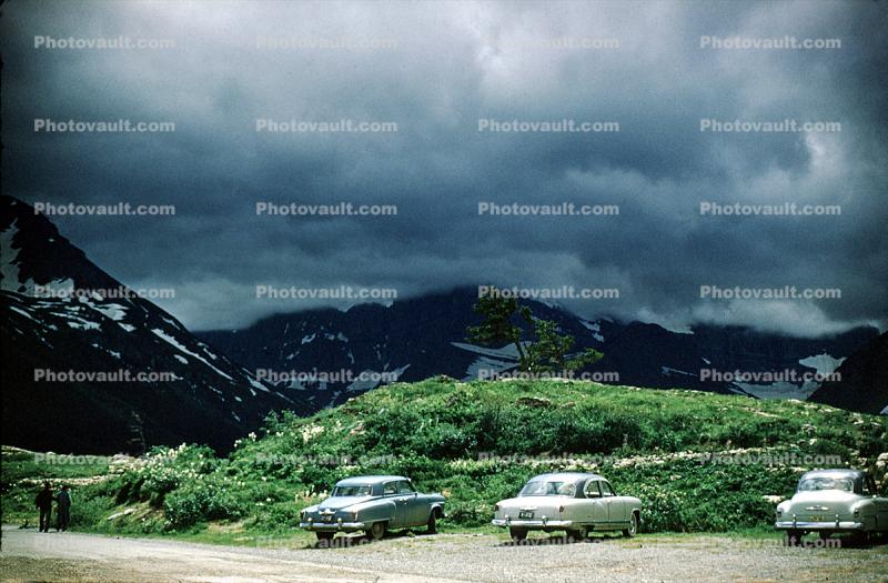Mountain, Glacier National Park, Cars, vehicles, 1954, 1950s