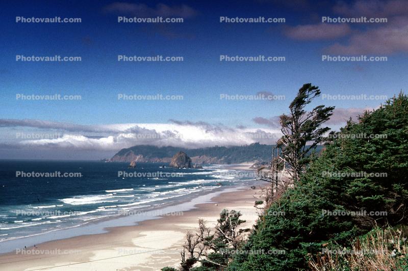 Cannon Beach, Seashore, Shoreline, Waves, Sand, Clouds, Shore, Rocks, Pacific Ocean