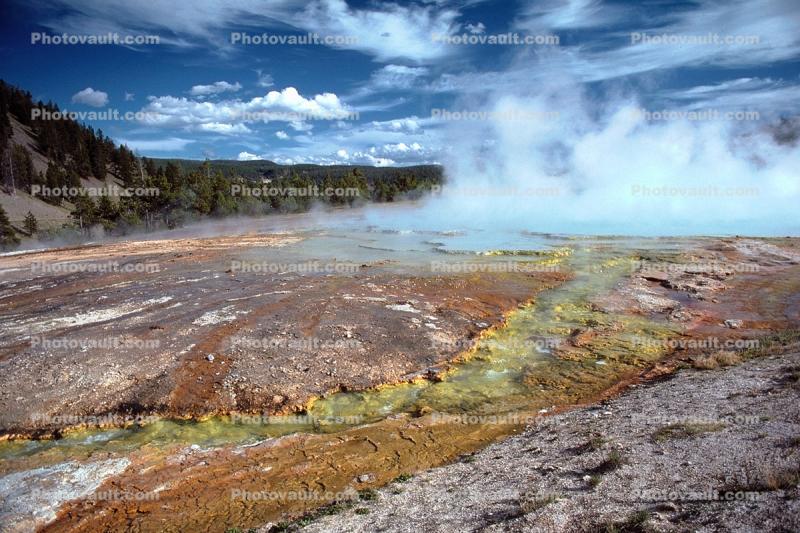 steam, clouds, runoff, Hot Spring, Geothermal Feature, activity
