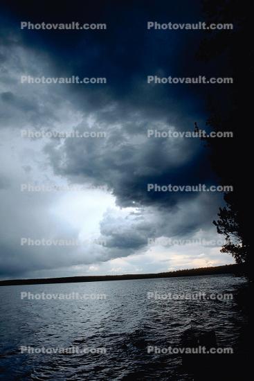 Yellowstone Lake, angry clouds, water