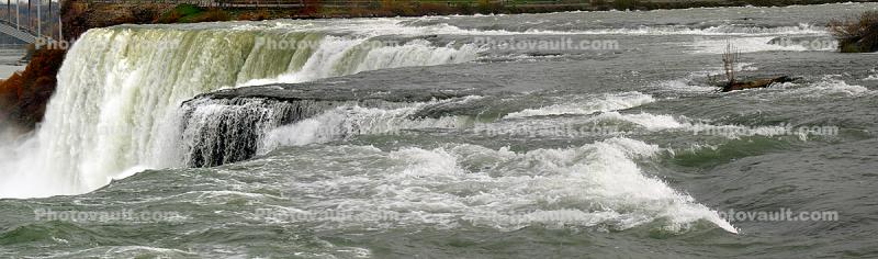 Panorama, Texture of Water over the Falls, American Falls