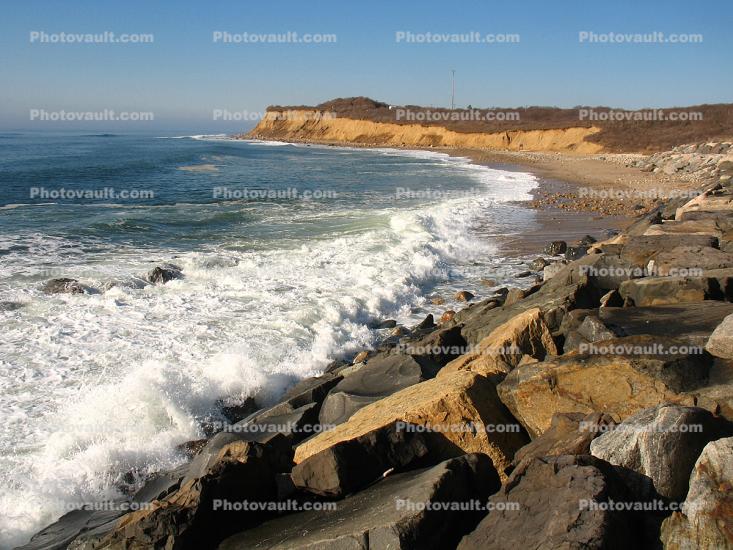 Beach, Sand, Rocks, Waves, Shoreline, Cliffs, Montauk Point, long Island