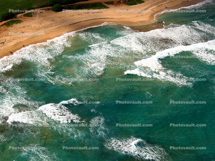 Waves, Beach Sand, Water, Pacific Ocean, Kauai