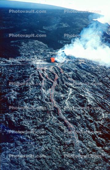 Crater erupting Lava Flow, Big Island of Hawaii, Eruption