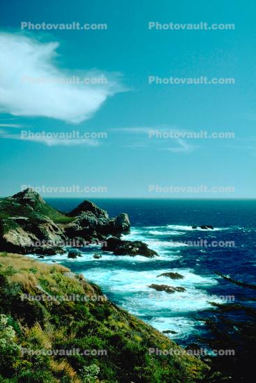 Pacific Ocean, rocks, rugged coast, coastline