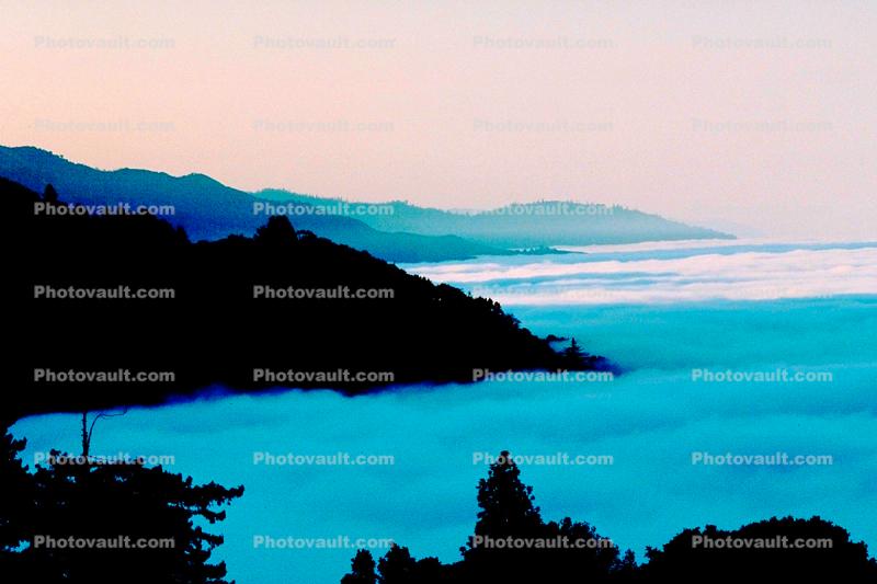 Coastal Fog, mountains, Pacific Ocean, rugged coast, coastline