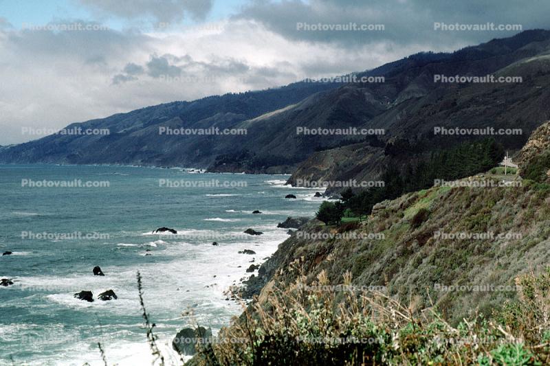 Big Sur, Coastal, mountains, Pacific Ocean, rugged coast, coastline, fog