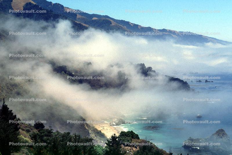 Big Sur, Coastal, coast, coastline, fog, Pacific Ocean