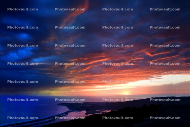 Sunset over Mount Tamalpais, Stinson Beach, Bolinas