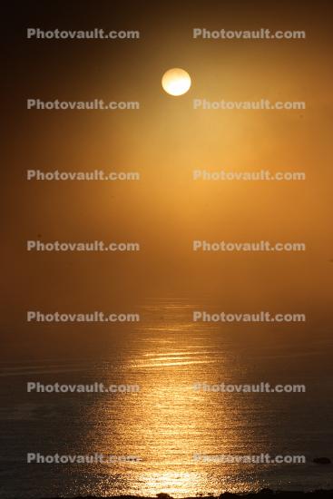 Sunset through the fog, Bodega Bay, Sonoma County