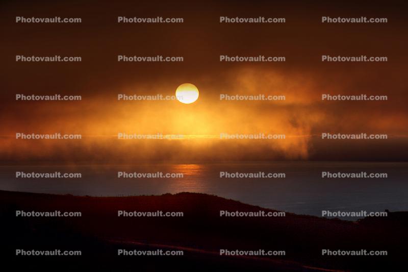 Sun, Sunset, Surreal, Sunclipse, Fog, Bodega Bay, Sonoma County, Coast, Coastline