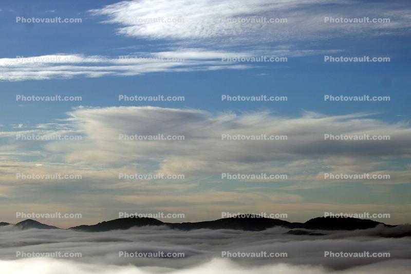 Hills, Fog, Clouds, Morning, mountains