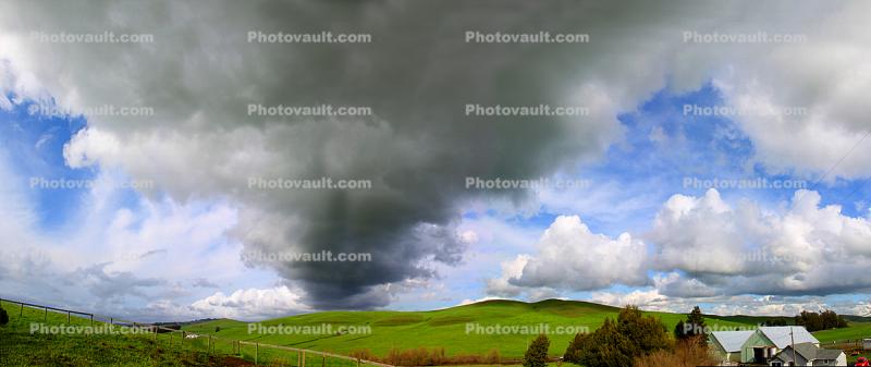 Vortex Mountain, Cumulus Clouds, Panorama