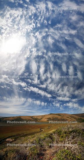 Hills, Clouds, Keyes Creek, Wetlands, Marin County Coastline, bookmark