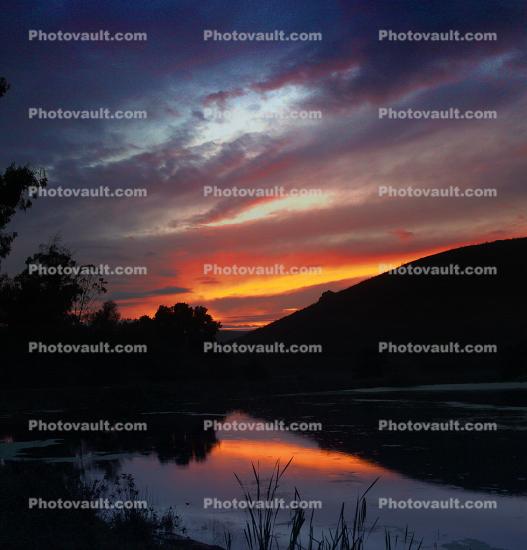 Pond, Water, Sunset, Reflection, Reservoir, Lake