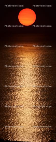 Ball of the Golden Sun, Sun Reflecting in Bolinas Lagoon, Sunset