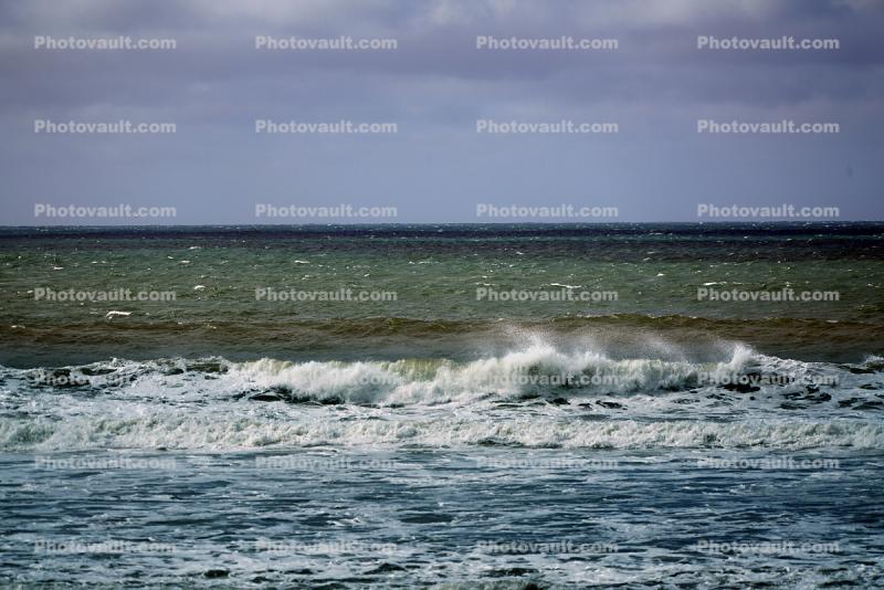 Stormy Ocean, windy, whitecaps, Waddell Beach, Davenport, Santa Cruz County