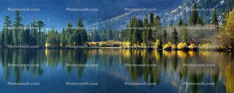 Grant Lake, Reflections, Mountains, Trees, Autumn, June Lake Loop, Tranquility