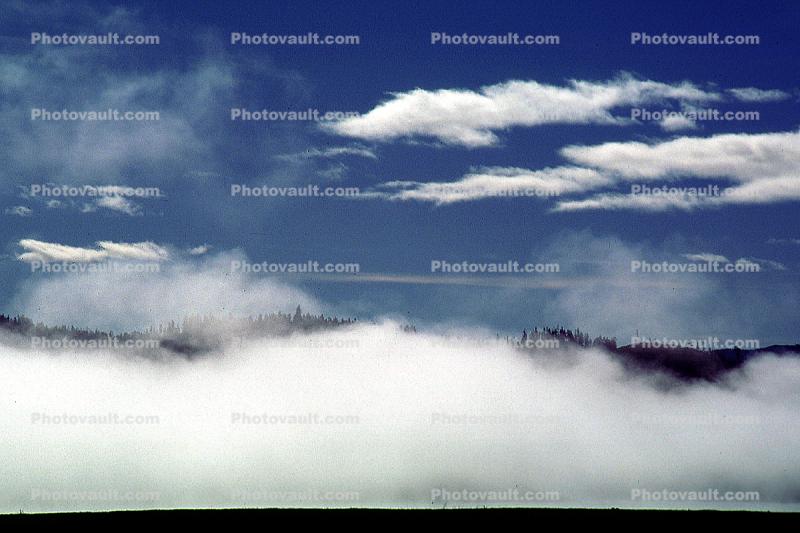 surreal fog over the lake, Lake Pillsbury, Fog, mountains, Mendocino National Forest, Mendocino County, water
