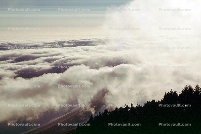 Mountains, fog, Mount Tamalpais
