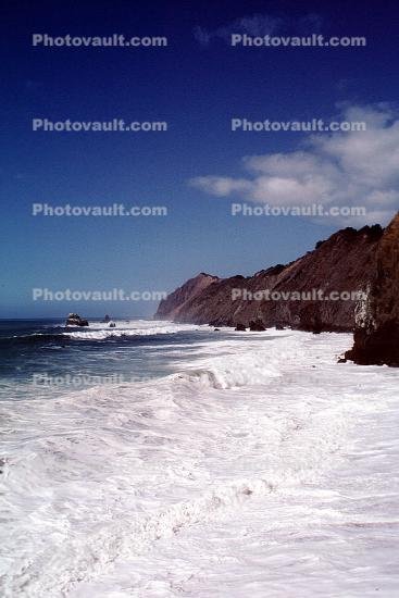 Waves, Cliffs, Coastline, Point Bonita, Marin County