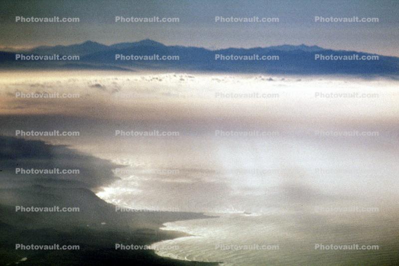 Fog, Hills, Mountains, Coastline, Coastal, Pacific Ocean