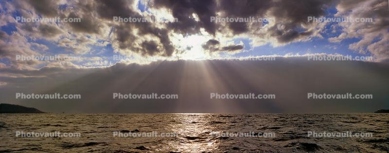 Pacific Ocean Panorama, Crepuscular rays, Spiritual Light