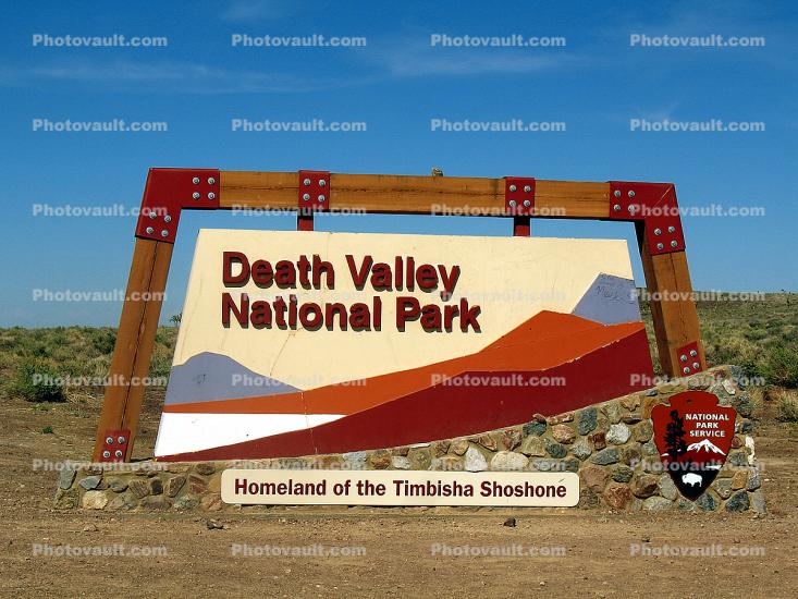 Death Valley National Park Sign, Homeland of the Timbisha Shoshone