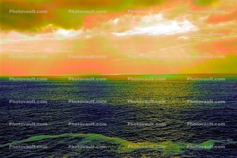 psychedelic ocean and clouds, psyscape