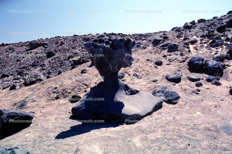 Mushroom Rock, Basalt Lava Formation, Sculptured Boulder