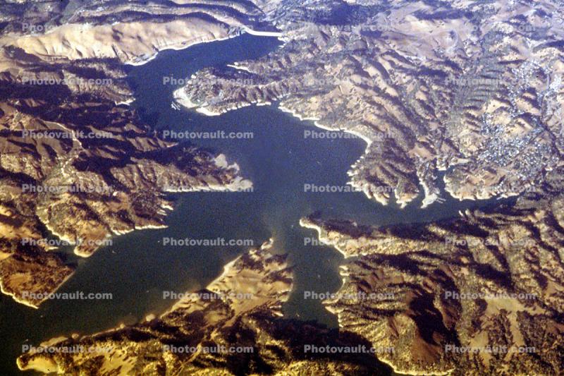 Nacimiento Reservoir, Fractal Patterns, Lake, hills, water