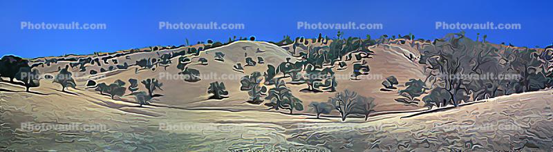 near Atascadero, inland San Luis Obispo County, Panorama, Paintography