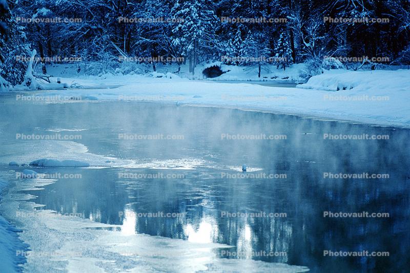 Frozen Merced River, Winter