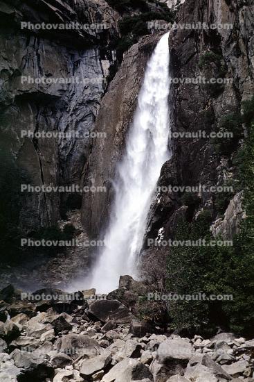 lower Yosemite Falls, Waterfall, Granite Cliff