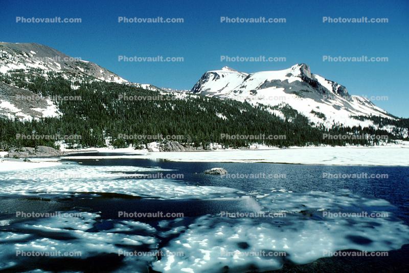 Frozen Lake, Mountains, water