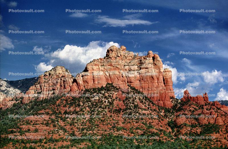 Mountain, Strata, Layers, Sedimentary Rock, Butte, Sedona, Oak Creek Canyon