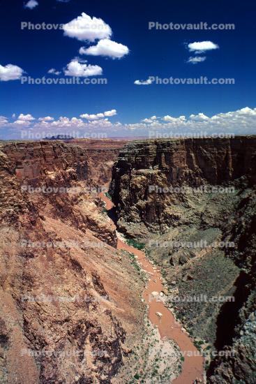 Puffy Clouds, Barren Landscape, Mountains, Little Colorado River Canyon Wall, Cameron