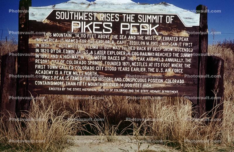 Pikes Peak, sign, signage