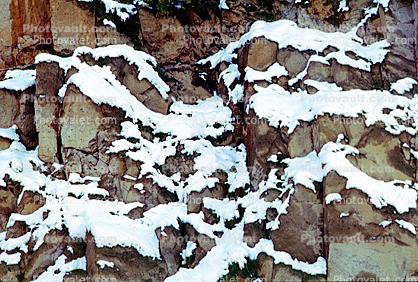Bandelier National Monument, Snowy Rocky Texture