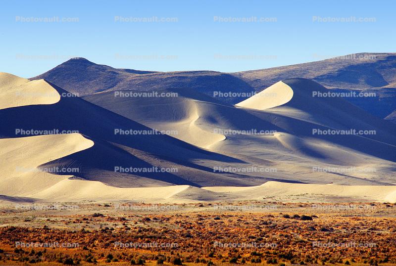 Shadow, hills, brush, shapes, Fractals, Sand Mountain Recreation Area