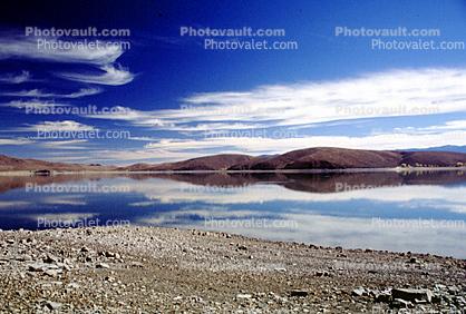 Water Reflections and Hills, Clouds