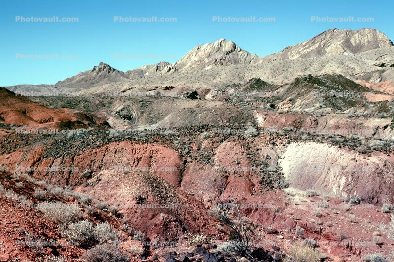 near Lake Mead, mountains, barren landscape, water