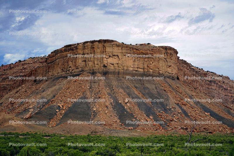Sandstone Rock Rubble Formations, Geoforms, mesa