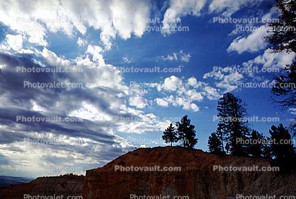 Clouds, trees, Bryce Canyon National Park